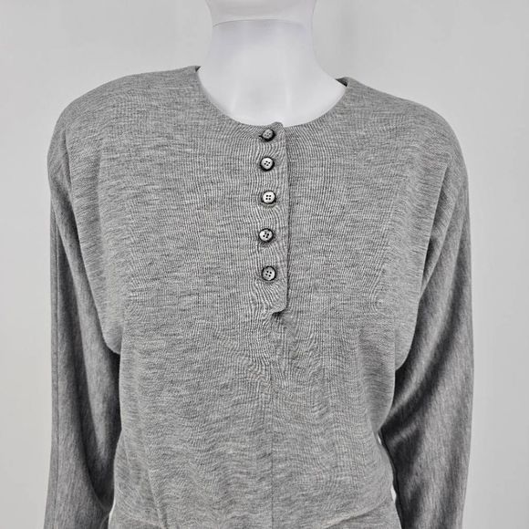 Vintage 70's Union Label Midi Dress Gray XL - Picture 3 of 8